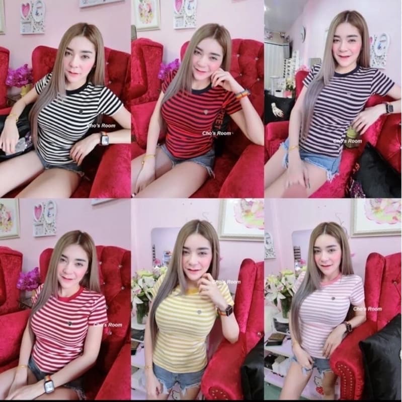 เสื้อยืดรัดรูปนมโตcpsส่อยปิ๊ก เนื้อผ้าดียืดได้เยอะถึง32-38 มีบริการเก็บปลายทาง รูปที่ 1