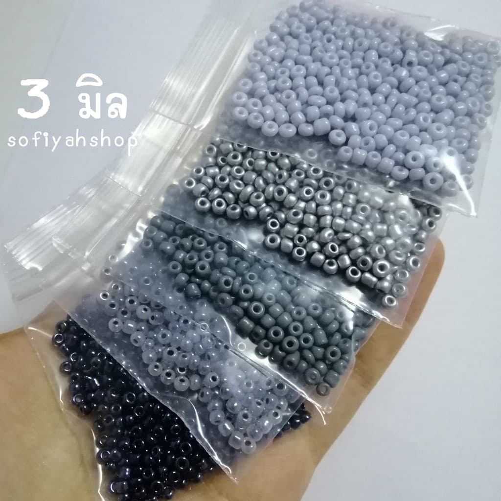 ลูกปัดแก้วเม็ดทราย ขนาด 3 มิล มีสีเยอะกว่าภาพปก รูปที่ 3