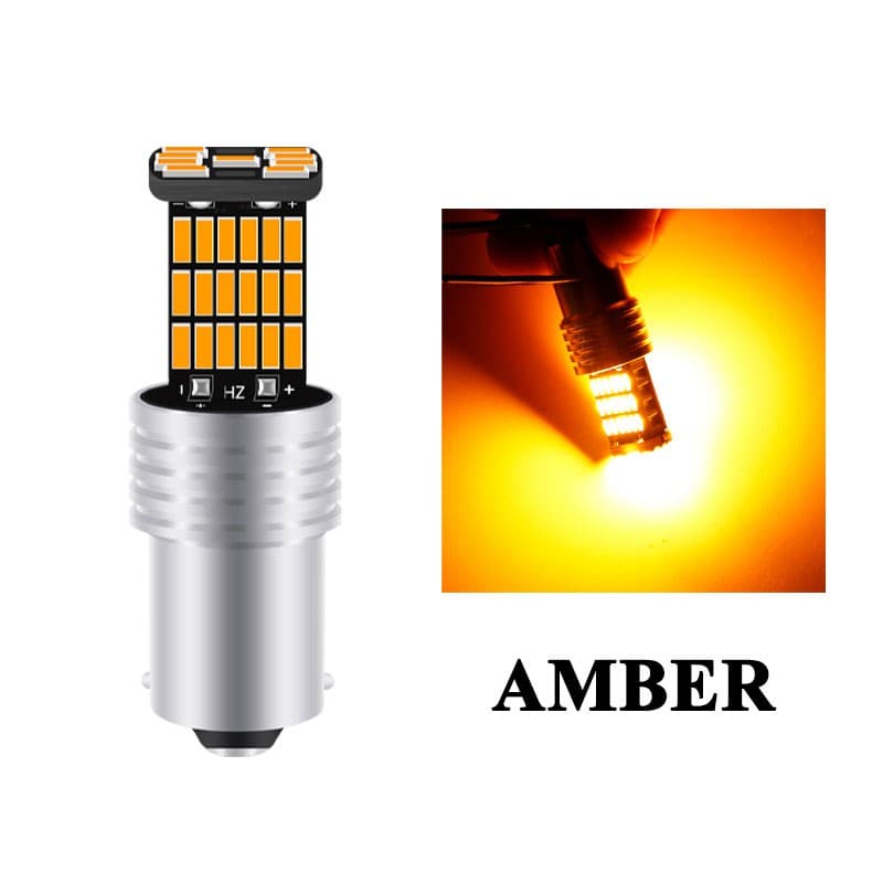 หลอดไฟเบรกท้ายรถยนต์ LED T15 T20 1156 BA15S P21W W16W 45SMD 4014 12V สีขาว สีเหลือง รูปที่ 6