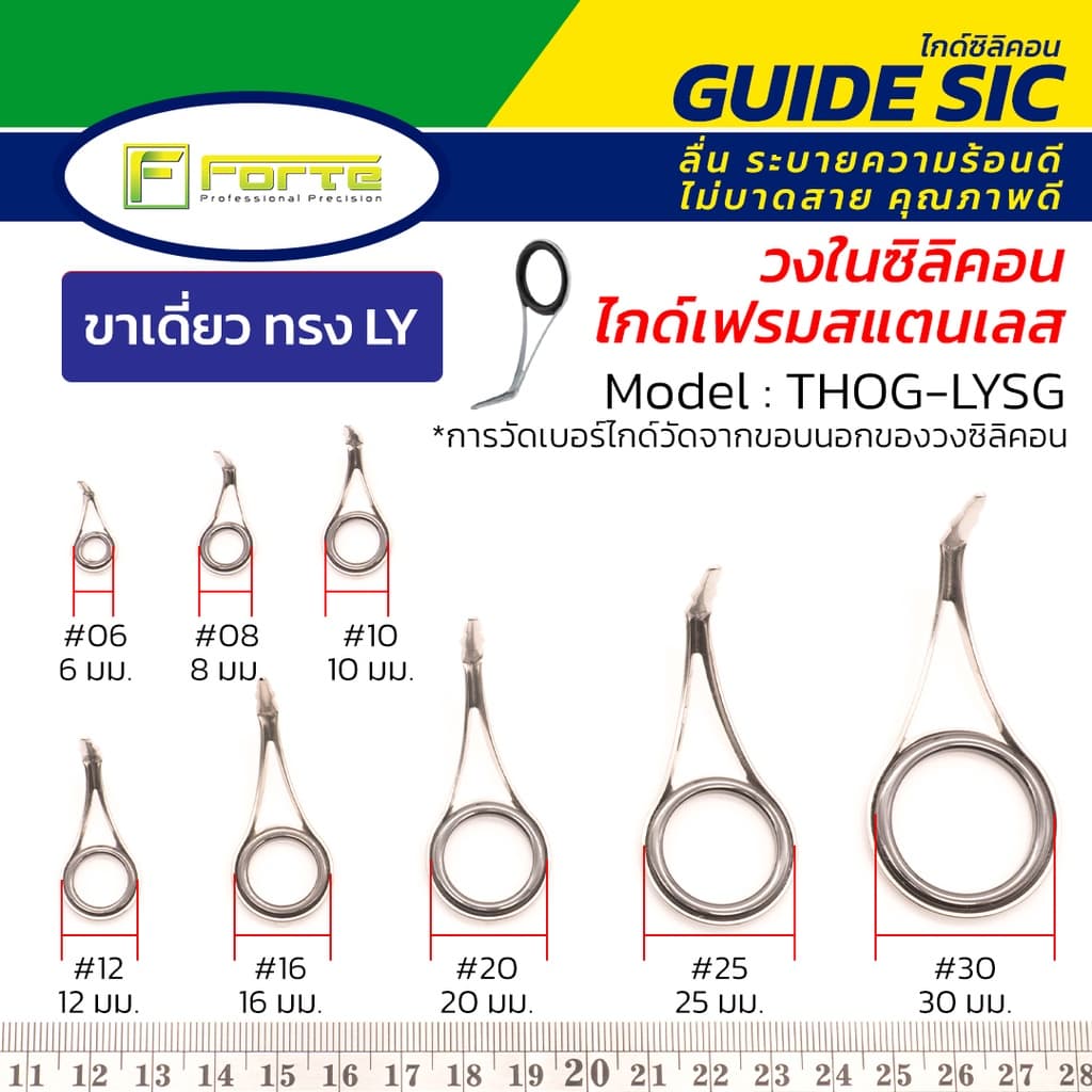 ไกด์คันเบ็ด Forte รุ่น LYSG วงในซิลิคอน เฟรมสแตนเลส ระบายความร้อนดี ลื่น ไม่บาดสาย ส่งเหยื่อไกล รูปที่ 2