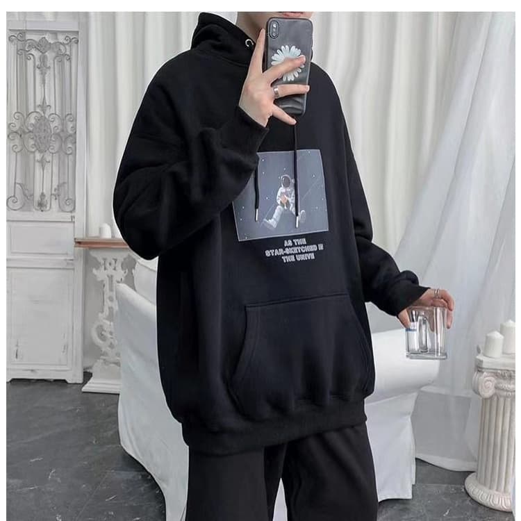 TS MEN เสื้อแขนยาวมีฮู้ด เสื้อกันหนาวมีฮู้ด ผ้าสำลี ผ้าหนาดีใส่สบาย รุ่น0099 รูปที่ 4