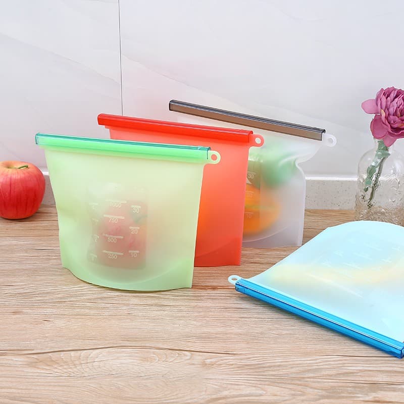 Home007 ถุงซิลิโคนใส่อาหาร 1000ml. สูญญากาศ สำหรับใส่อาหาร เก็บอาหาร ช่วยรักษาความสดใหม่ ฟู้ดเกรด รูปที่ 6