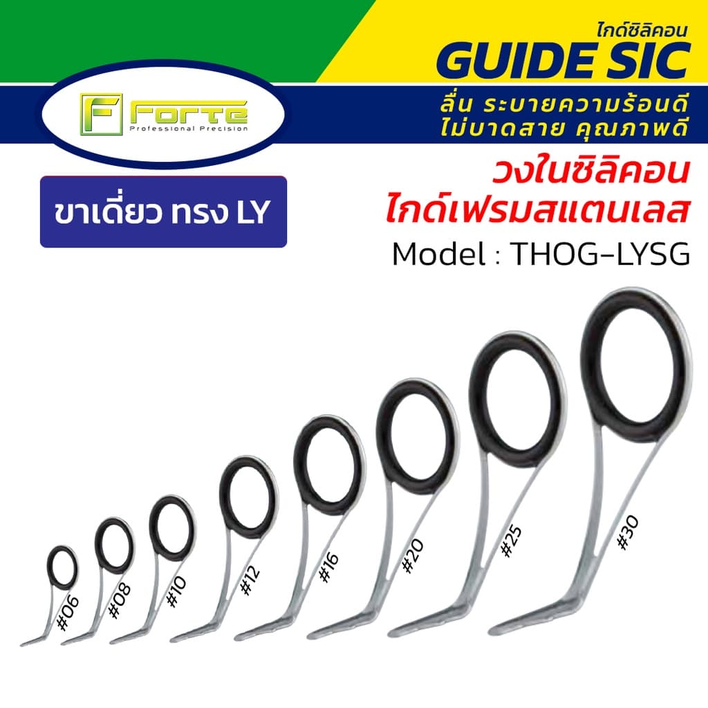 ไกด์คันเบ็ด Forte รุ่น LYSG วงในซิลิคอน เฟรมสแตนเลส ระบายความร้อนดี ลื่น ไม่บาดสาย ส่งเหยื่อไกล รูปที่ 1