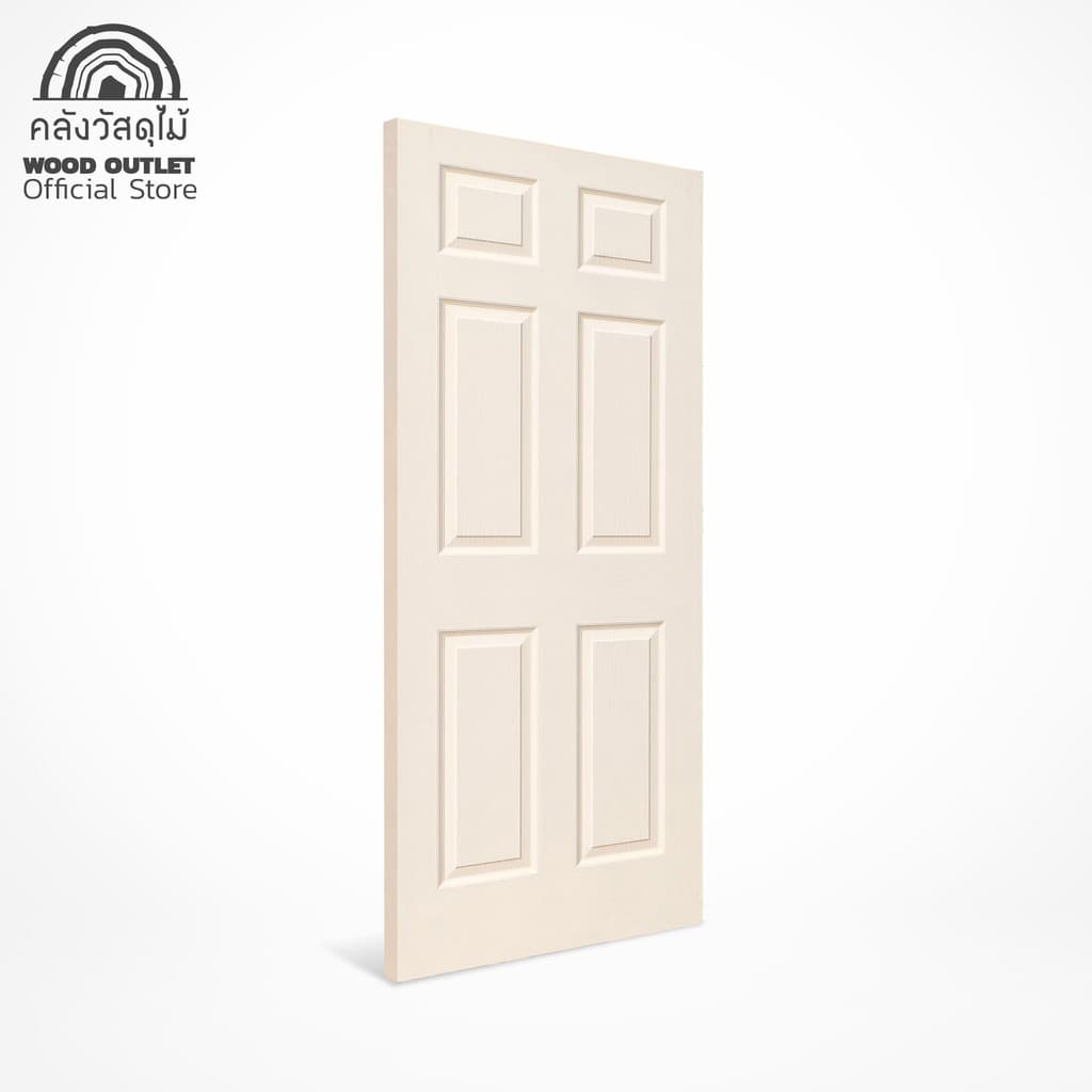 WOOD OUTLET ประตูห้องนอน HDF-06 ขนาด80x180cm ใช้สำหรับภายในเท่านั้น ไม้อัด รูปที่ 3