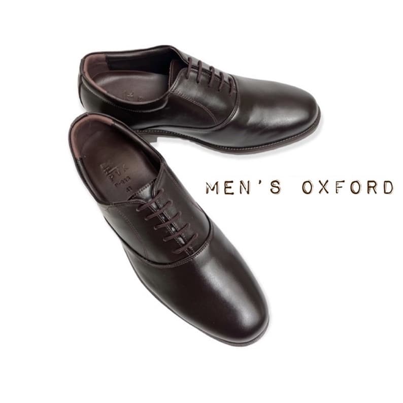 รองเท้าคัทชูผู้ชาย หนังแท้100% ทรง Oxford Soft Genuineใหม่ สีน้ำตาลเข้ม รูปที่ 1