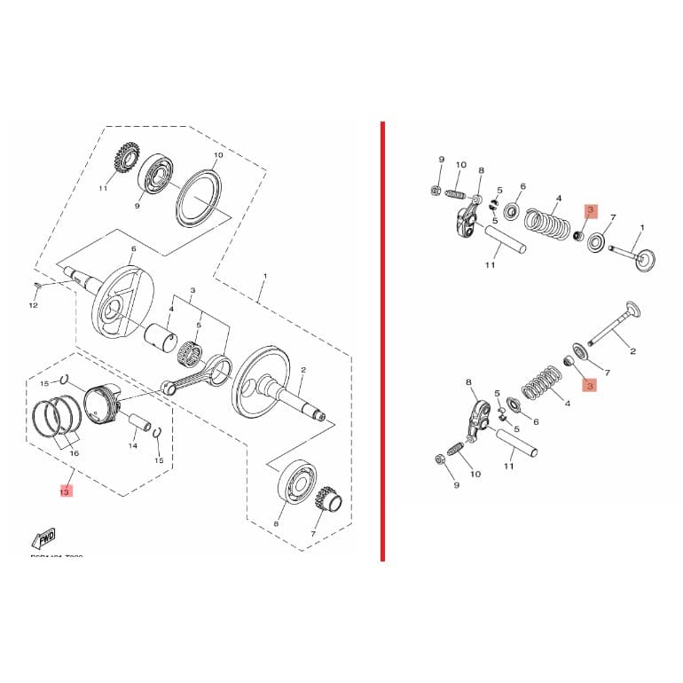 ชุด เสื้อสูบ ลูกสูบ ปะเก็น ซีลวาล์ว แท้ ยามาฮ่า แกรนด์ ฟีลาโน่ ไฮบริด ( YAMAHA GRAND FILANO HYBRID / CYLINDER PISTON SET รูปที่ 6