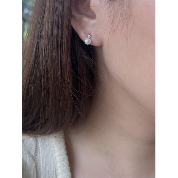 A.piece ต่างหูมุกแท้ เงินแท้ Gem pearl earrings รูปที่ 6
