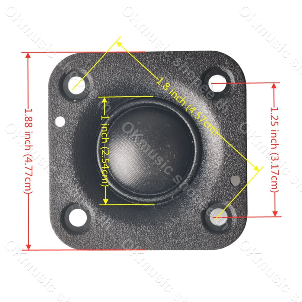 HK 2 นิ้ว 4Ω 20W ลำโพงเสียงแหลม สี่เหลี่ยม แม่เหล็กนีโอไดเมียม ทวิตเตอร์เสียงแหลม 2 นิ้ว ​ดอกแหลม2นิ้ว ดอก2นิ้ว tweeter รูปที่ 2