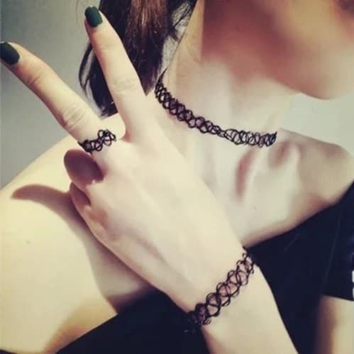 Sales !! ลดสุดๆ Choker โชคเกอร์ สร้อยคอ สร้อยข้อมือ และแหวนโชคเกอร์ รูปที่ 1