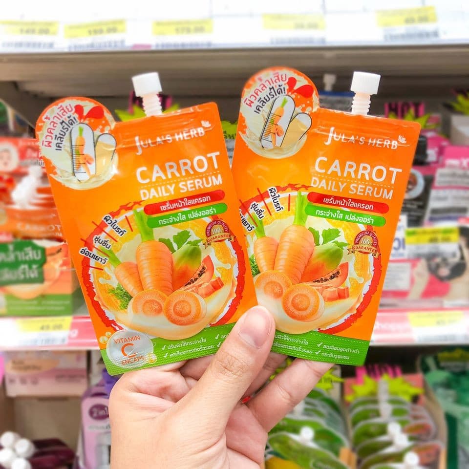 เซรั่มหน้าใสแครอท จุฬาเฮิร์บ แครอท เอจจิ้ง เพอร์เฟค เซรั่ม Jula's Herb Carrot Aging Perfect Serum 8 มล. รูปที่ 7