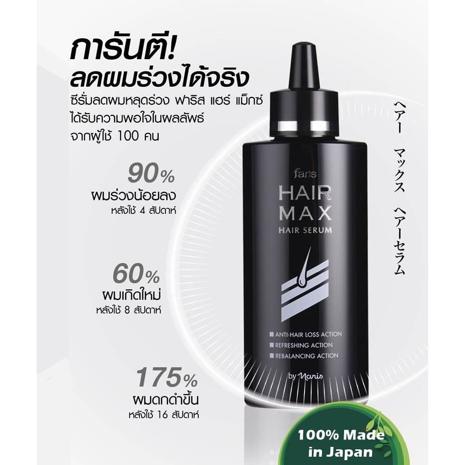 Faris Hair Max Serum 100 ml. ฟาริส แฮร์แม็กซ์ ซีรั่มบำรุงหนังศีรษะ ซีรั่มปลูกผม ซีรั่มบำรุงเส้นผม รูปที่ 3