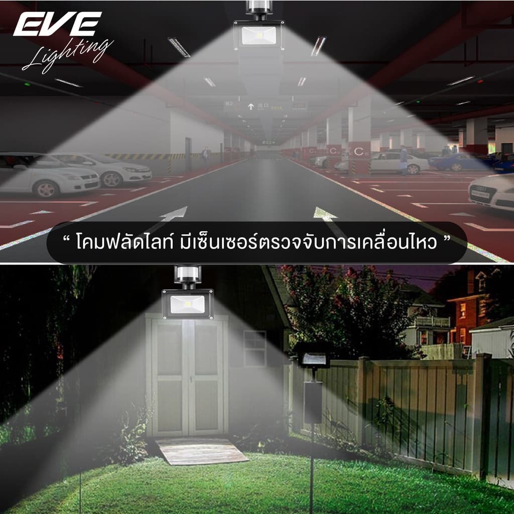 EVE โคมฟลัดไลท์ แอลอีดี LED เดินผ่านแล้วติด รุ่น SENSOR ขนาด 20 ถึง 50 วัตต์ แสงขาว 6500K รูปที่ 3