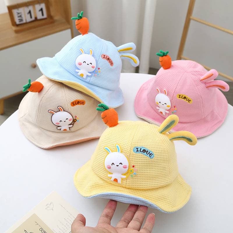 หมวกเด็ก 6เดือน-24เดือน รอบหัว:46-48 cm. หมวกบักเก็ตติดตุ๊กตากระต่าย รูปที่ 2