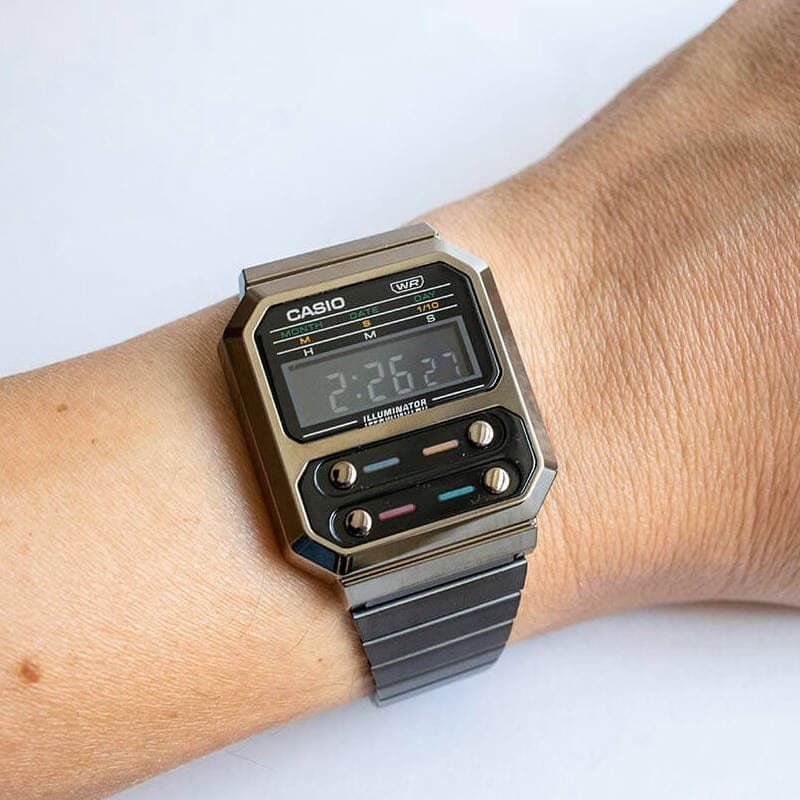 Casio Vintage นาฬิกาข้อมือผู้ชาย/ผู้หญิง รุ่น A100WE A100 A100WEGG แท้ประกันศูนย์ไทย 1 ปี รูปที่ 4