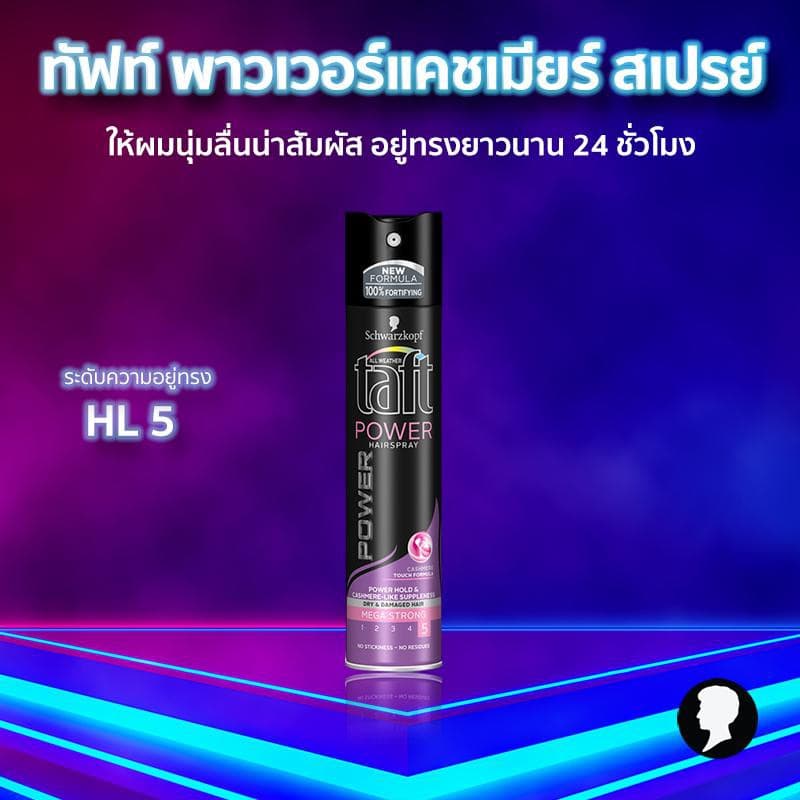 Schwarzkopf TAFT Power Cashmere Spray สเปรย์จัดแต่งทรงผม สูตรพาวเวอร์แคชเมียร์สเปรย์ 250 มล. รูปที่ 3
