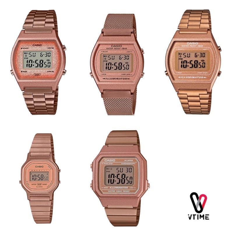 นาฬิกา CASIO vintage Digital Y2K B640WC-5A B650WC-5A B640WMR-5A LA11WR-5A Pink gold Collection รูปที่ 1