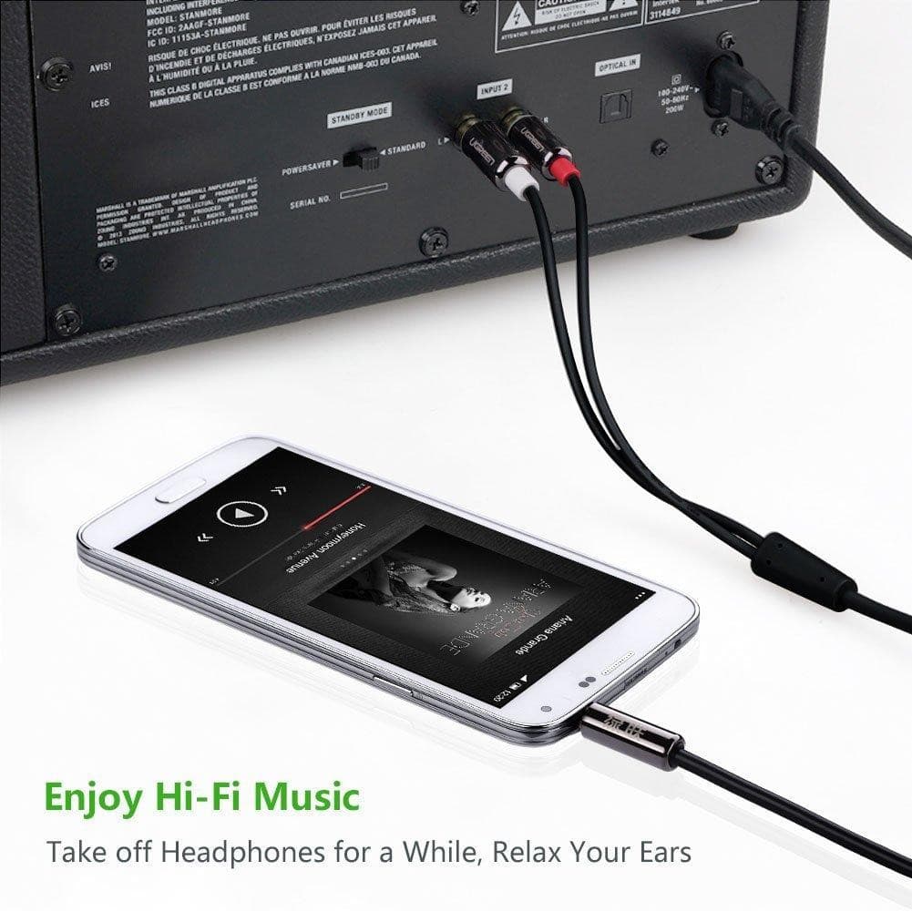 UGREEN รุ่น AV116 สายAUX 3.5mm to 2RCA สายสัญญาณเสียง AUX เข้า1ออก2 High End Aluminum รูปที่ 4