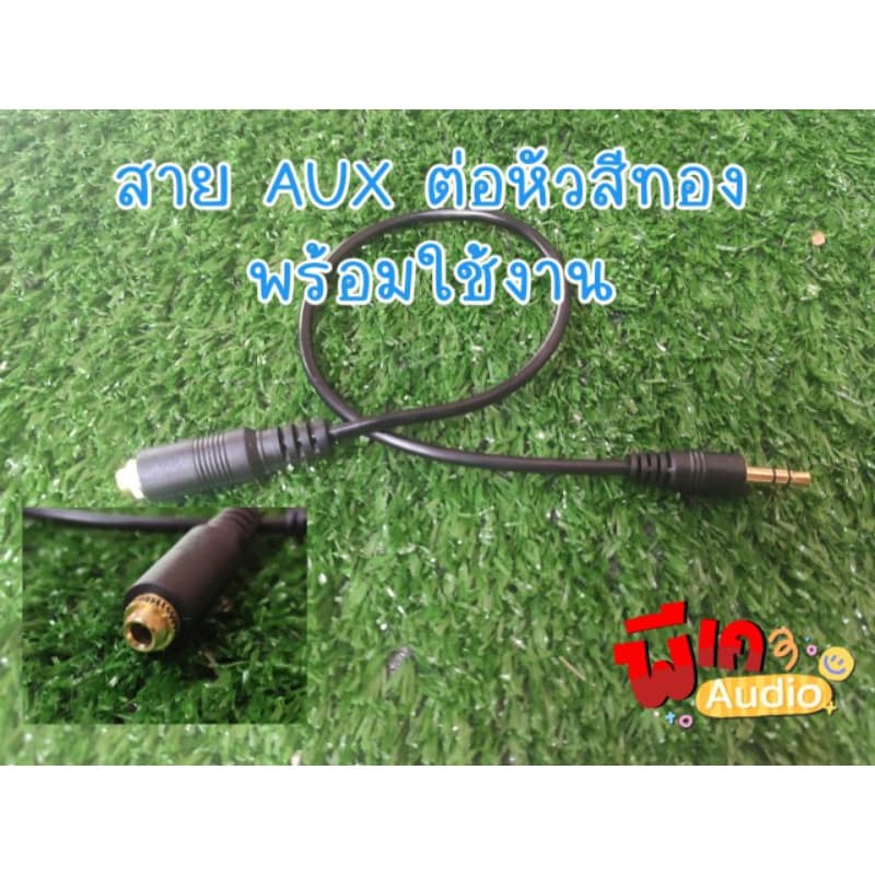 สาย AUX ต่อหัวสีทองพร้อมใช้งาน รูปที่ 1
