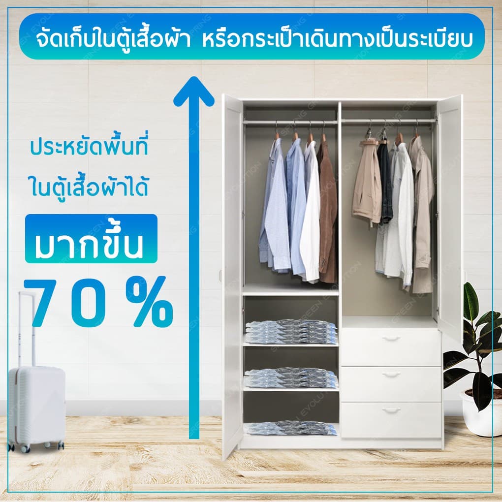SGE ถุงสุญญากาศ แพ็คเสื้อผ้า เก็บเสื้อผ้า รุ่น B4R สินค้าคุณภาพของเเท้จาก SGE รูปที่ 4