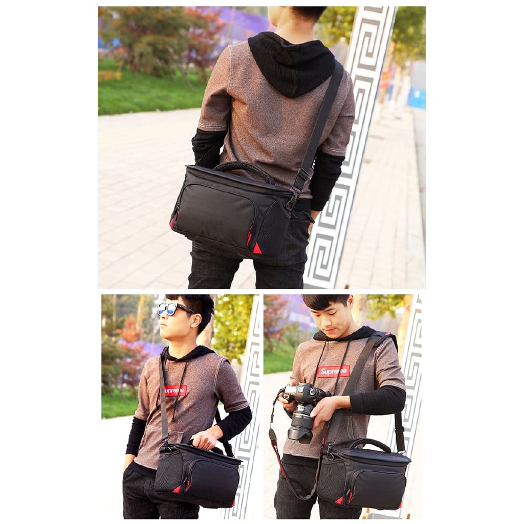 วัสดุกันน้ําไนล่อน DSLR กระเป๋ากล้องถ่ายภาพแบบพกพากระเป๋าสําหรับ Camera accessories Canon Canon Camera Bag รูปที่ 9