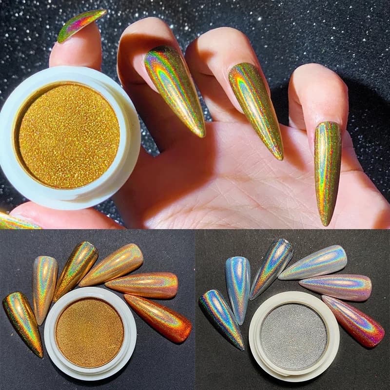 ‼ผงขัดเล็บ ผงโฮโลแกรม ผงขัดสีรุ้ง Nail Powder รูปที่ 3