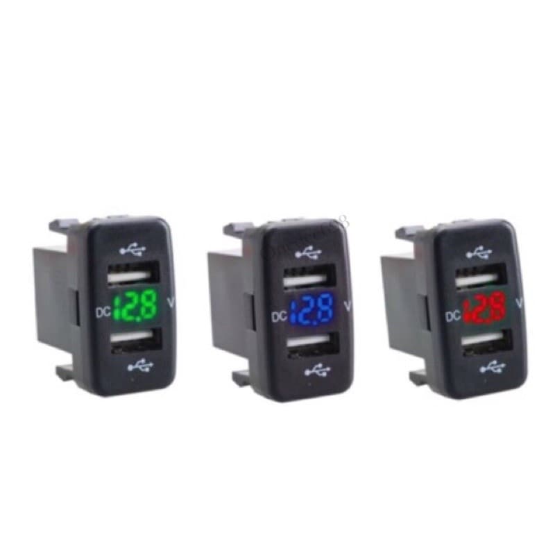 12V-24V รถ 4.2A พอร์ต USB แบบคู่ซ็อกเก็ตเครื่องชาร์จโวลต์มิเตอร์ปลั๊กไฟสำหรับ Toyota รูปที่ 5