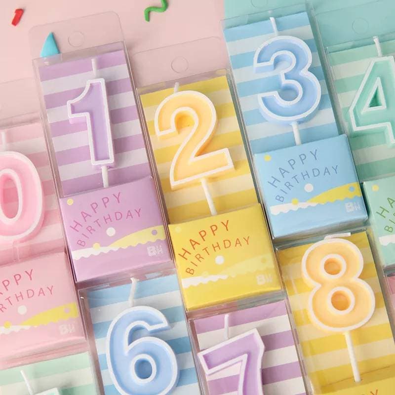 เทียนตัวเลขพาสเทล เทียนวันเกิดมินิมอล เทียนตัวเลขสีชมพูพาสเทล 0-9 รูปที่ 5