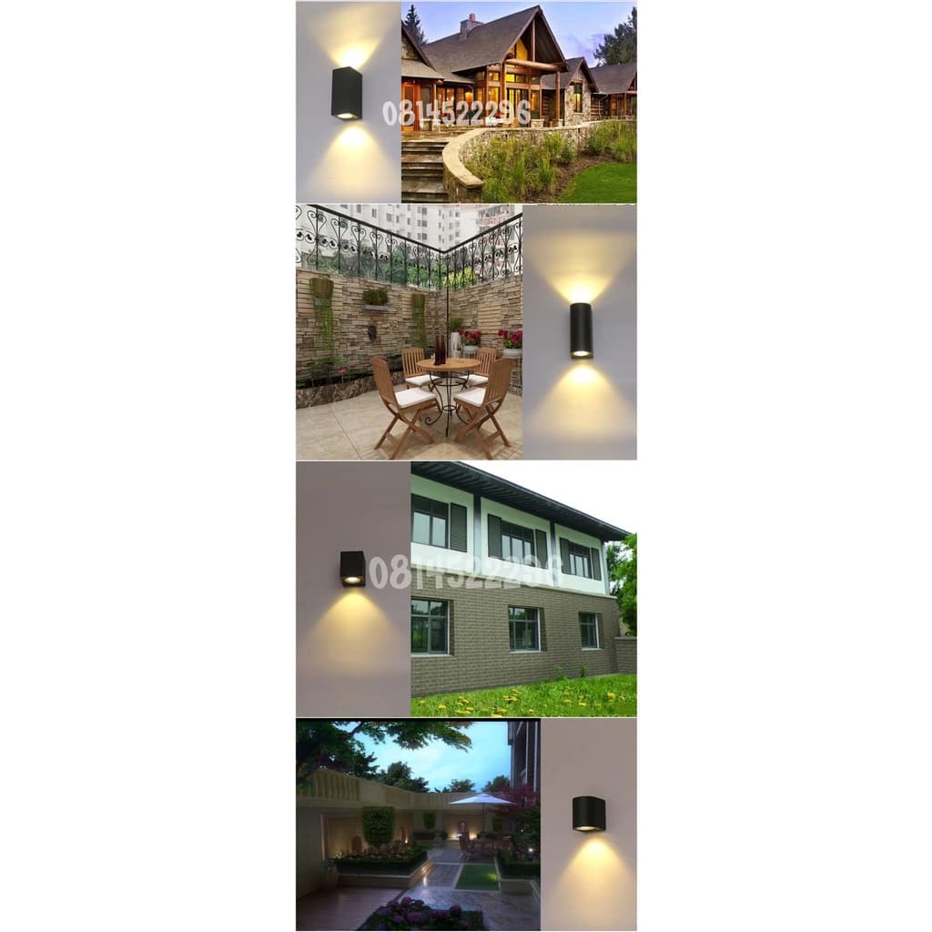 เปลี่ยนหลอดได้ง่าย***โคมไฟติดผนังนอกบ้านโคมไฟกิ่งกันฝนแถมขั้วใส่หลอดGU10 7w LED ต่อไฟบ้านตรง220v รูปที่ 6