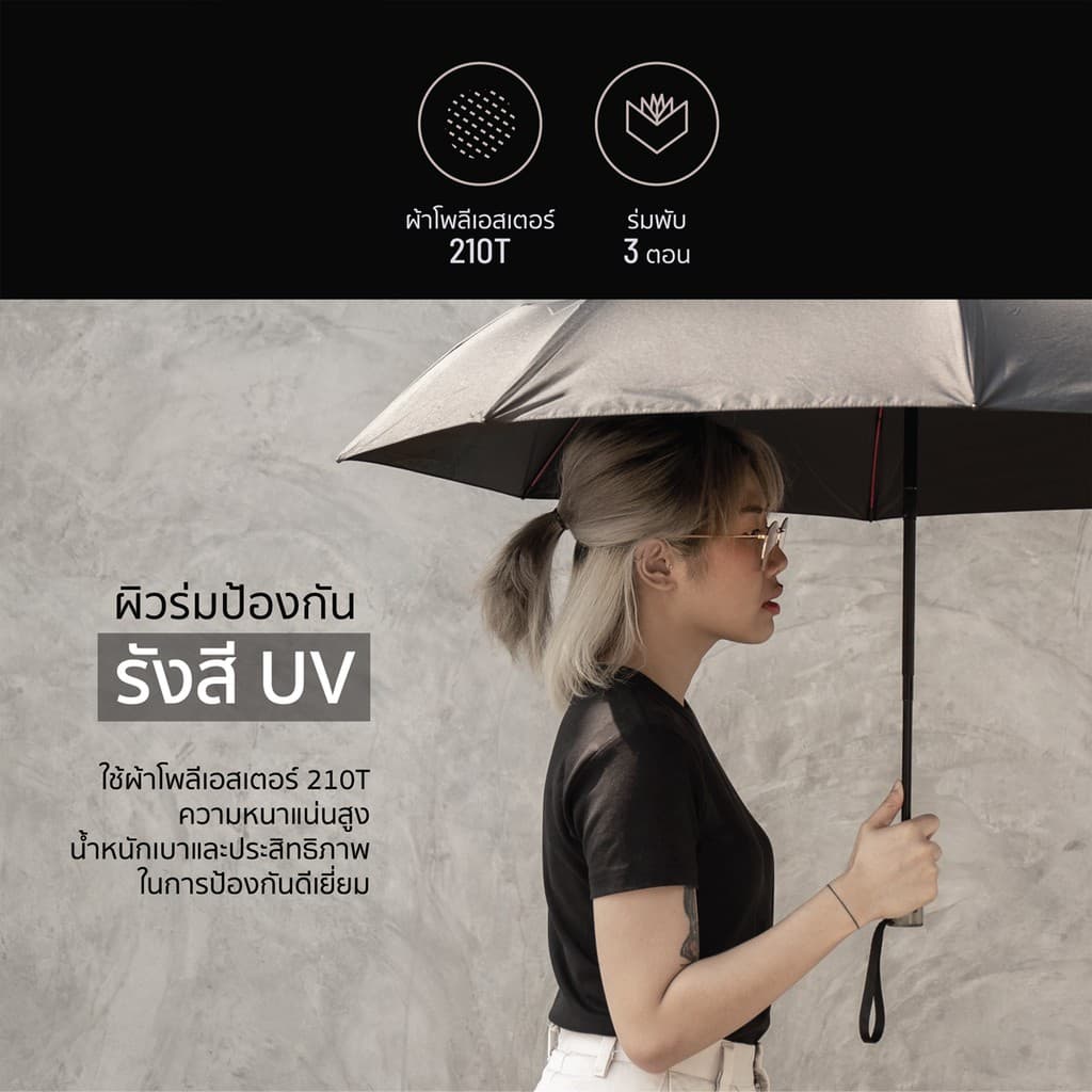Namiko Automatic Umbrella ร่มพับอัตโนมัติ กันแดดกันฝน UPF50+ พกพาสะดวก รุ่น UVO1001 รูปที่ 6
