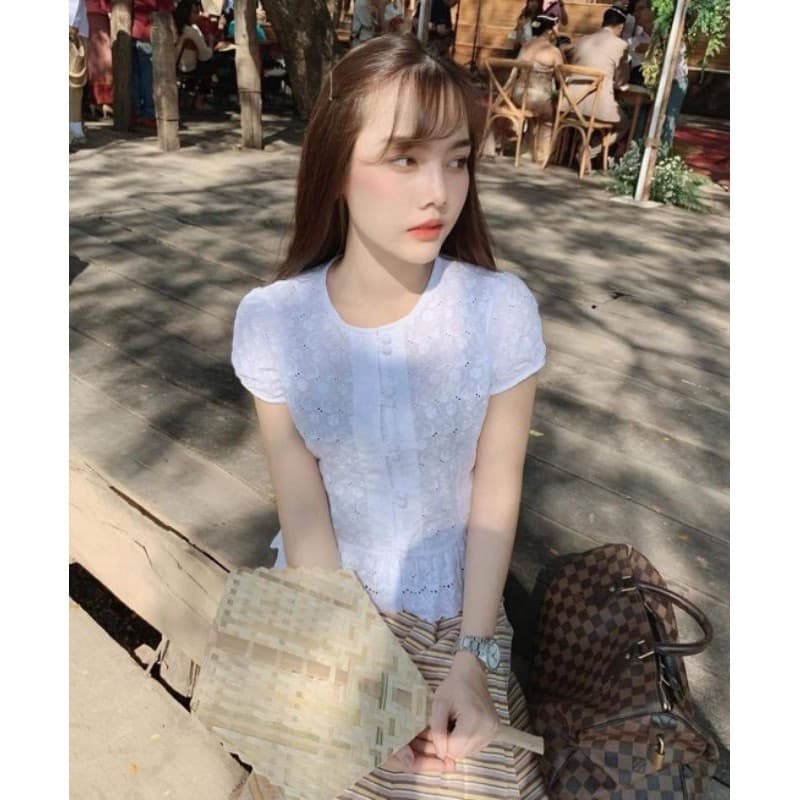 เสื้อลูกไม้รุ่นภีรนีย์ เสื้อลูกไม้สีขาว รูปที่ 6