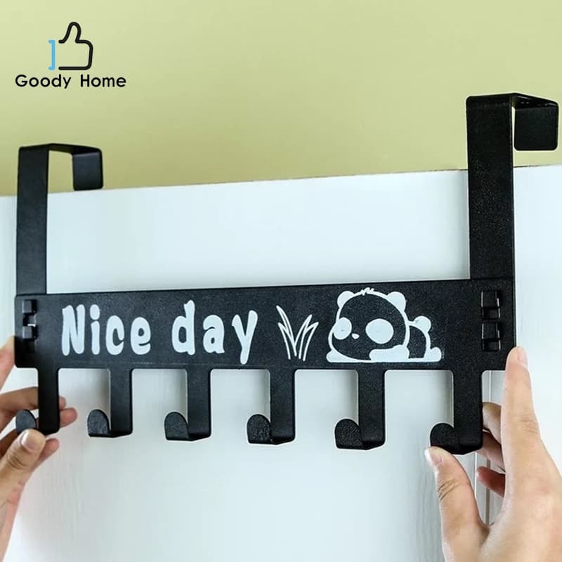 Goody Home ที่แขวนของหลังบานประตู เพื่อแขวนเก็บของใช้ทั่วไป ผลิตจาก เหล็กเคลือบสี มี 2 สีให้เลือก สีขาว และ สีดำ