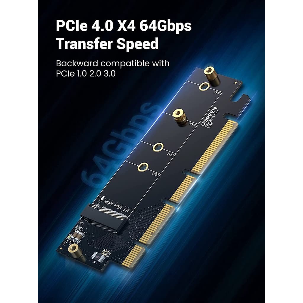 UGREEN รุ่น 30715 NVMe PCIe Adapter, M.2 SSD to PCIe 4.0 X16/X8/X4 Card with Heat Sink, M.2 PCIe Adapter for M-Key รูปที่ 5