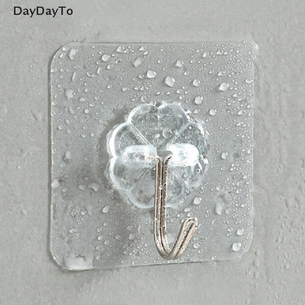 Daydayto ตะขอแขวนกุญแจ สเตนเลส แบบใส มีกาวในตัว แข็งแรง อเนกประสงค์ สําหรับห้องครัว ห้องน้ํา 10 ชิ้น รูปที่ 6