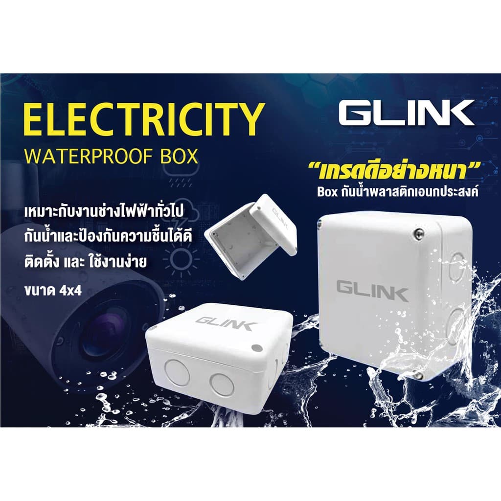 Glink กล่องกันน้ำ พลาสติกเอนกประสงค์อย่างดี ขนาด 2 x 4 / 4 x 4 / 6 x 6 - แบบเลือกซื้อ รูปที่ 2