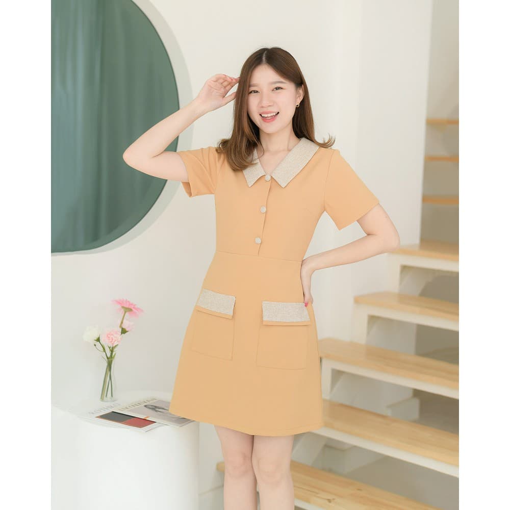 Mulberry dress - ชุดเดรสทำงาน ชุดทำงานผู้หญิง เดรสคอปก มีกระเป๋า สวยสุภาพ - CRAYONBRAND รูปที่ 9