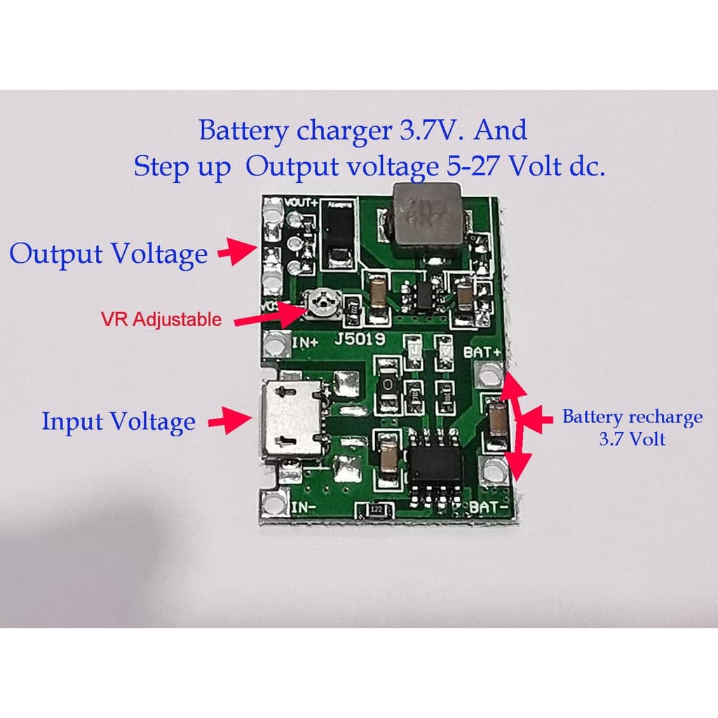 Module ชาร์จแบตเตอร์รี 3.7V ไฟเข้ามี2รุ่น 5Volt ไฟออกปรับแรงดันได้ 5-27Volt 1A. For charge รูปที่ 1