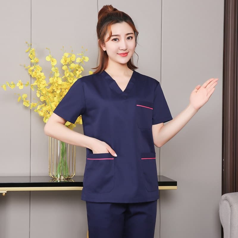 จัดส่งจากกรุงเทพฯ สครับ คอวี เสื้อ+กางเกง สําหรับห้องผ่าตัด แพทย์ พยาบาล เข้าเวร รูปที่ 5