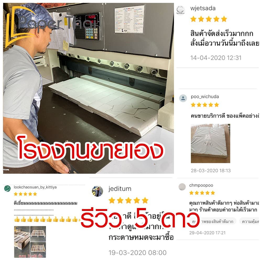 กระดาษรองพื้นรถยนต์ 250 แผ่น 80-110-125 แกรม 45*60 ซม. PaperThai กระดาษน้ำตาลปูพื้นรถยนต์ รูปที่ 6