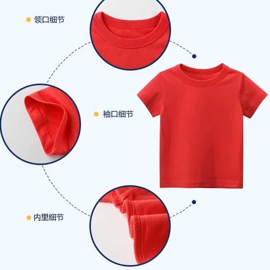เสื้อยืดเด็กสีพื้น สไตล์ฤดูร้อน นื้อผ้าดี สำหรับเด็ก1-8ปี ts รูปที่ 6