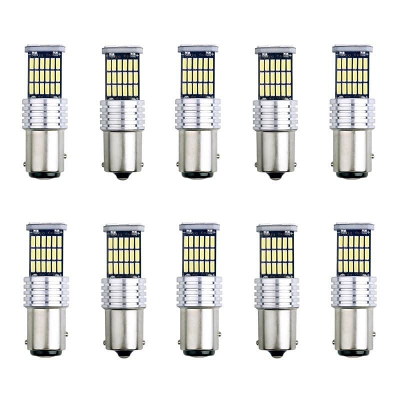 หลอดไฟเบรกท้ายรถยนต์ LED T15 T20 1156 BA15S P21W W16W 45SMD 4014 12V สีขาว สีเหลือง รูปที่ 9