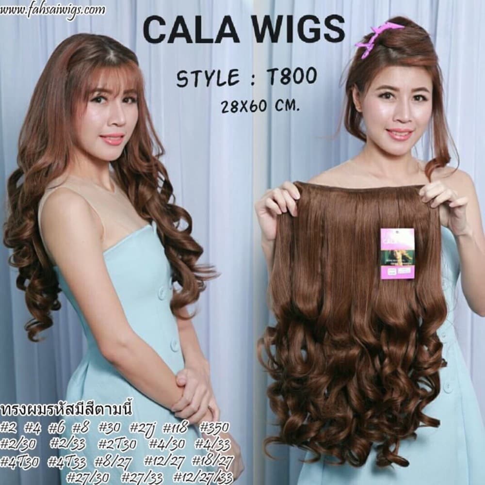 แฮร์พีชcalawigsราคาส่ง รหัสT800 กว้าง28cmยาว60cmชิ้นหนาพิเศษไหมด้านเหมือนผมจริง แฮร์พีชลอนยาว รูปที่ 2