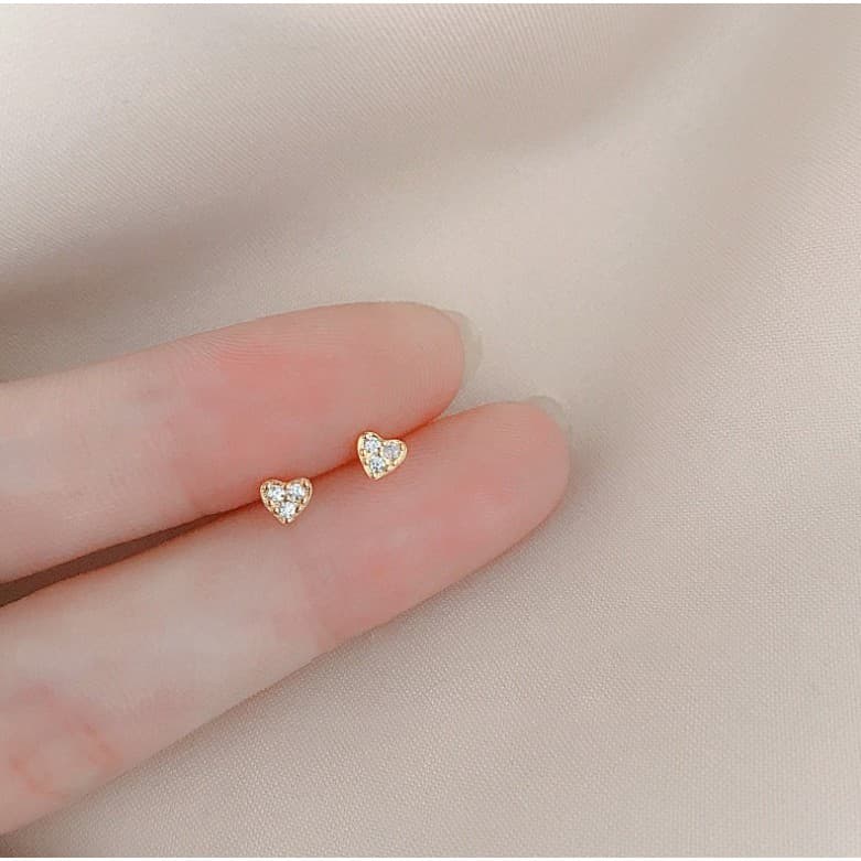 120-littlegirl gifts-Mini stud earrings ต่างหูเงิน s925 ชุบทอง 4 แบบ 4 ขนาด รูปที่ 6