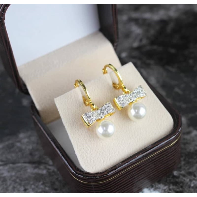 ต่างหูห่วงไข่มุก โบว์มุก รุ่นมุกขายดี 1คู่ CN Jewelry earing ตุ้มหู ต่างหูแฟชั่น ต่างหูเกาหลี ต่างหูมุก รูปที่ 6