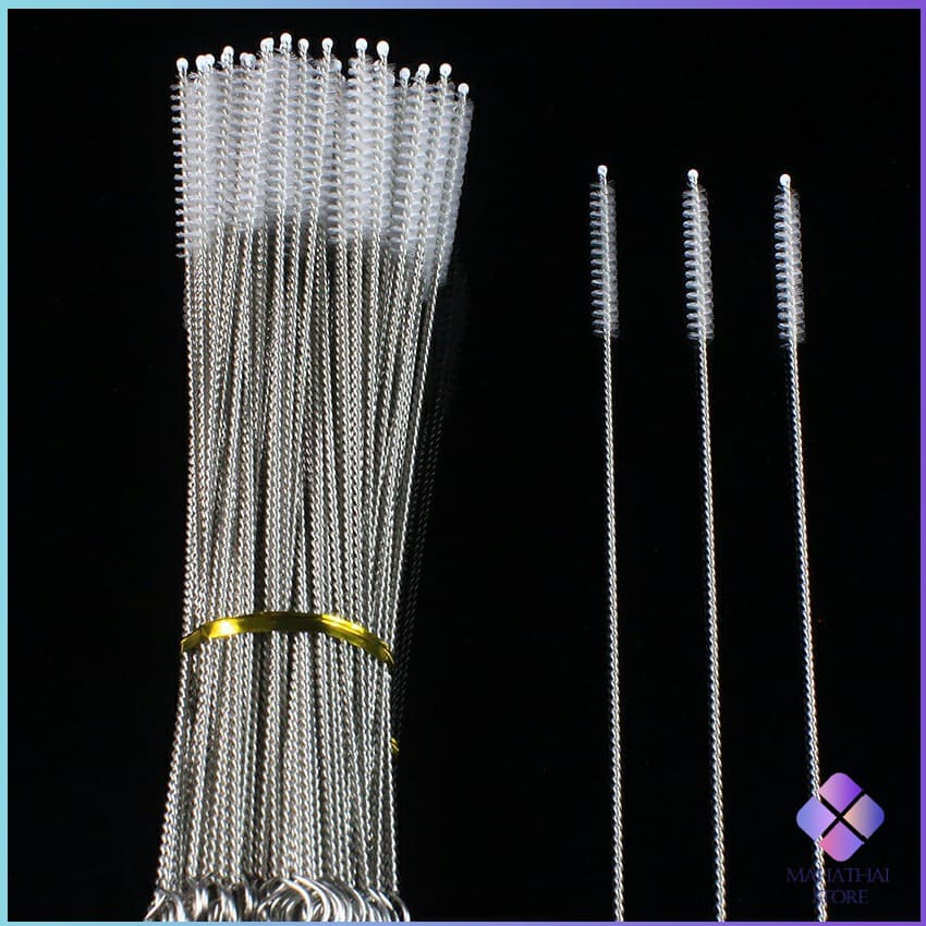 MahaThai แปรงล้างหลอดดูด จุกนม ขนไนล่อน ไม่ทำให้เป็นรอย Stainless steel soft straw straw brush รูปที่ 5