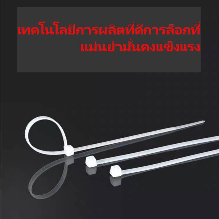 เคเบิ้ลไทร์ สายรัด หนวดกุ้ง​ 3มม.X​ 200มม. 8 นิ้ว 500เส้น แบบหนา ขาว/ดำเลือกได้ รูปที่ 3