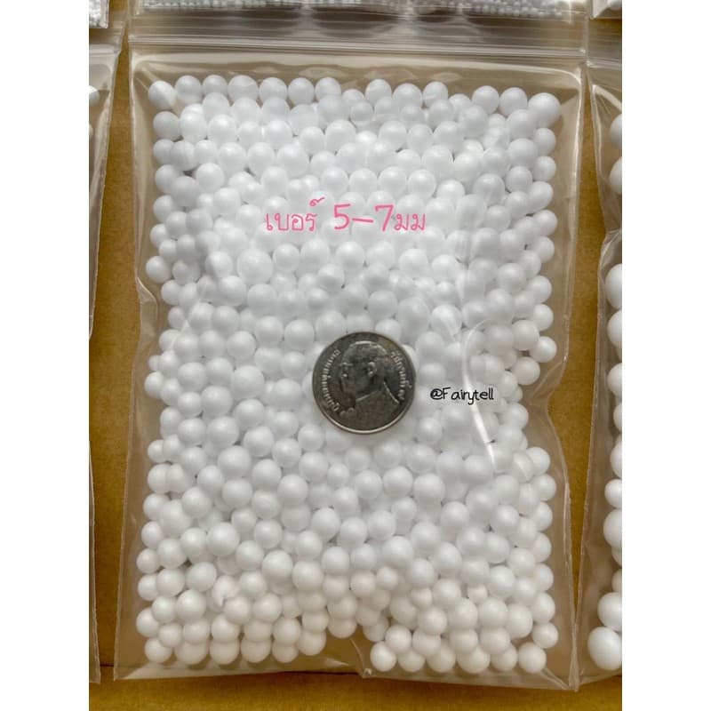 เม็ดโฟมสีขาววัสดุตกแต่งประดิษฐ์Diyใส่กล่องของขวัญของปัจฉิม 50g/100gมี6เบอร์กันกระแทกใส่หมอนใส่ตุ๊กตาใส่เก้าอี้ รูปที่ 6