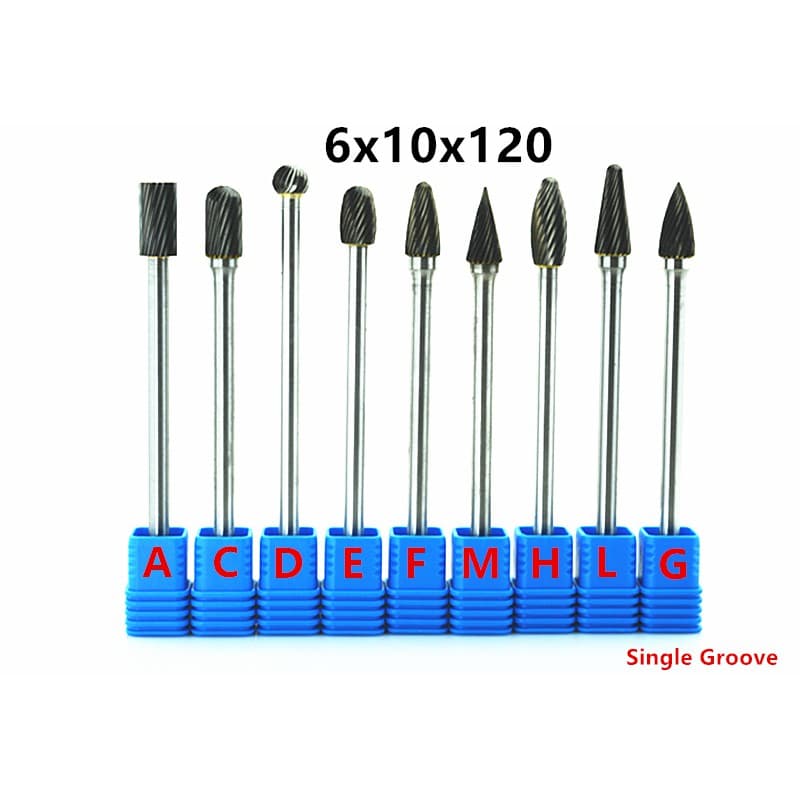 1pcs 6x10x120mm ทังสเตนคาร ์ ไบด ์ Burrs ยาว 6 มม.ก ้ านบดเครื ่ องมือโรตารี ่ พร ้ อมสต ็ อก รูปที่ 2