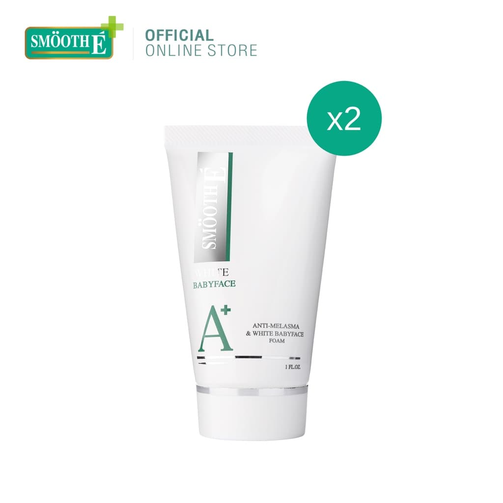 Smooth E Anti Melasma & White Baby Face Foam 1 Oz. ฝ้าจางลงใน 4 สัปดาห์ โฟมล้างหน้าไม่มีฟอง สมูทอี ผิวไม่มัน รูปที่ 1