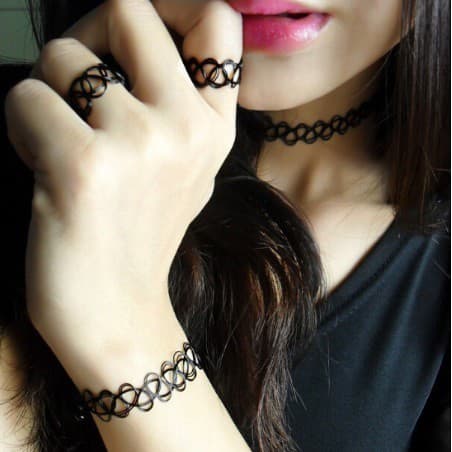 Sales !! ลดสุดๆ Choker โชคเกอร์ สร้อยคอ สร้อยข้อมือ และแหวนโชคเกอร์ รูปที่ 3