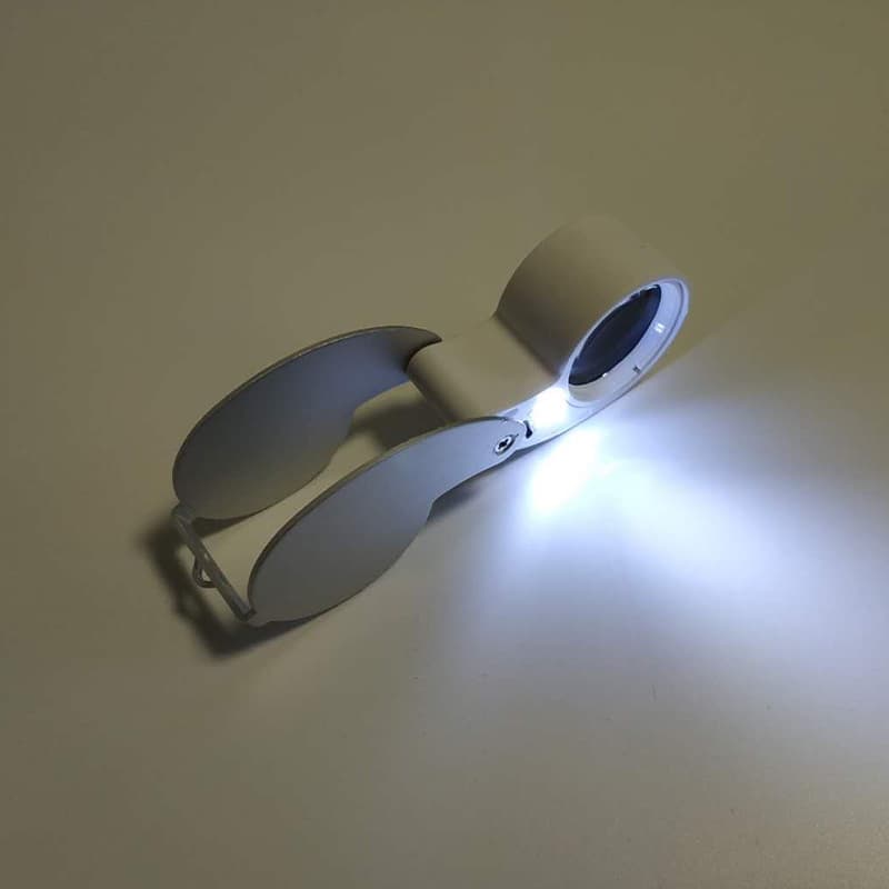 40X25 มิลลิเมตรแก้ว Jeweler แว่นขยายแว่นขยายเครื่องประดับแว่นตา Loupe ในตัวไฟ LED รูปที่ 8